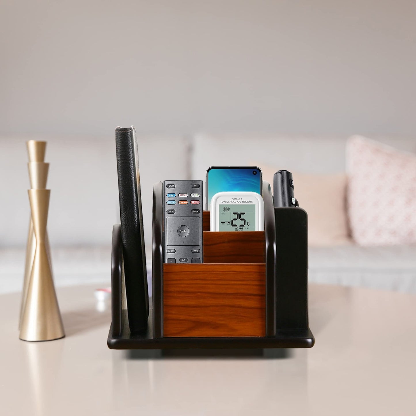 Siveit Wooden Desk Organizer, Wood Desktop Organizer Office Supplies Storage ...