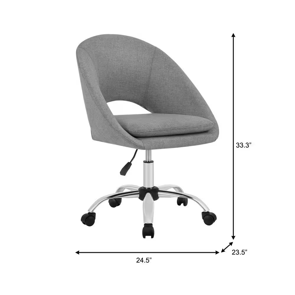 Tapley Retro Upholstered Office Chair in Gray