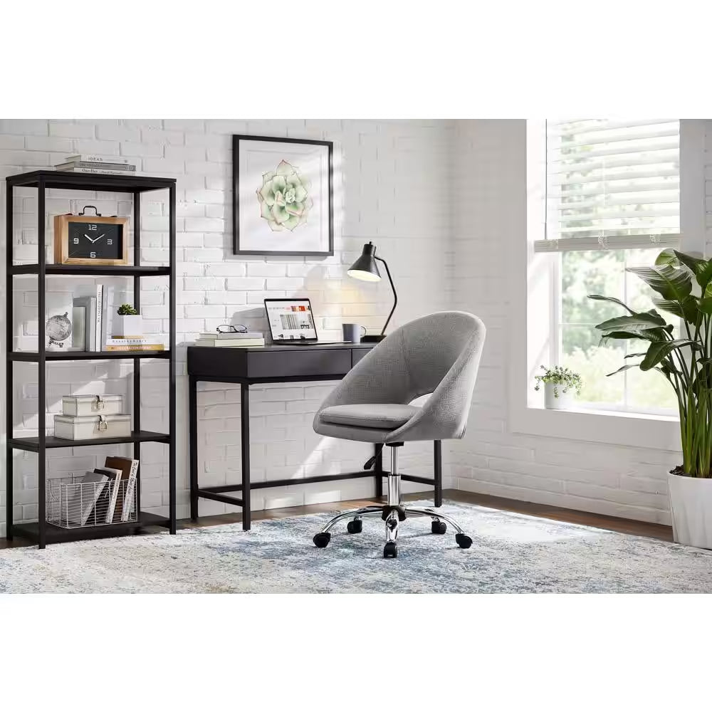 Tapley Retro Upholstered Office Chair in Gray