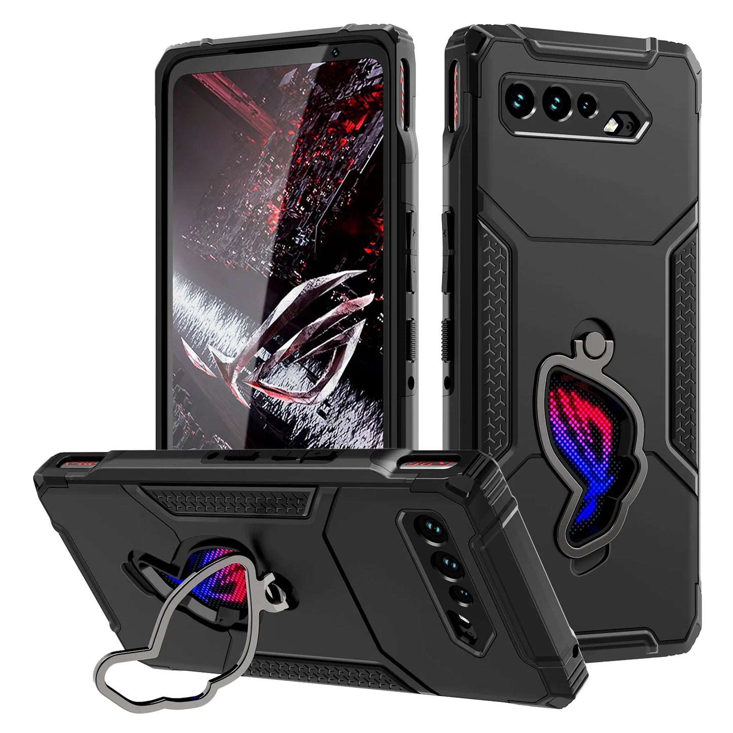 ZSHOW Armor Case for ASUS ROG Phone 5 5S Case Air Trigger Compatible with Kickstand Dust Plug Drop Protection for ROG Phone 5S