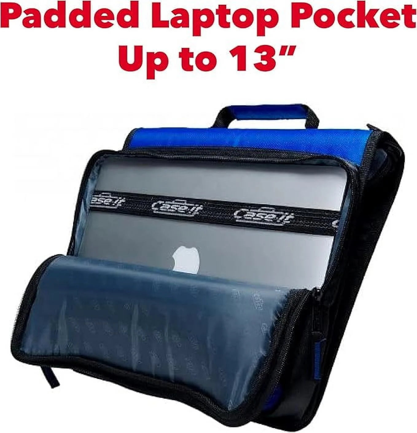 the Universal Zipper Binder - 2 Inch O-Rings - Padded Pocket That Holds up to 13 Inch Laptop/Tablet - Multiple Pockets - 400 Page Capacity - Comes with Shoulder Strap - Jet Black LT-007