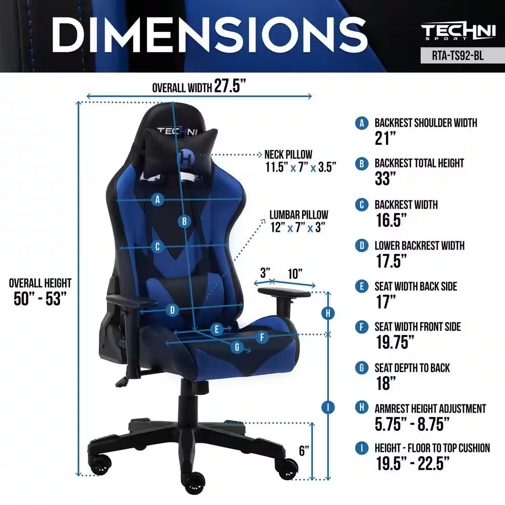TS-92 Office-Pc Blue Gaming Chair