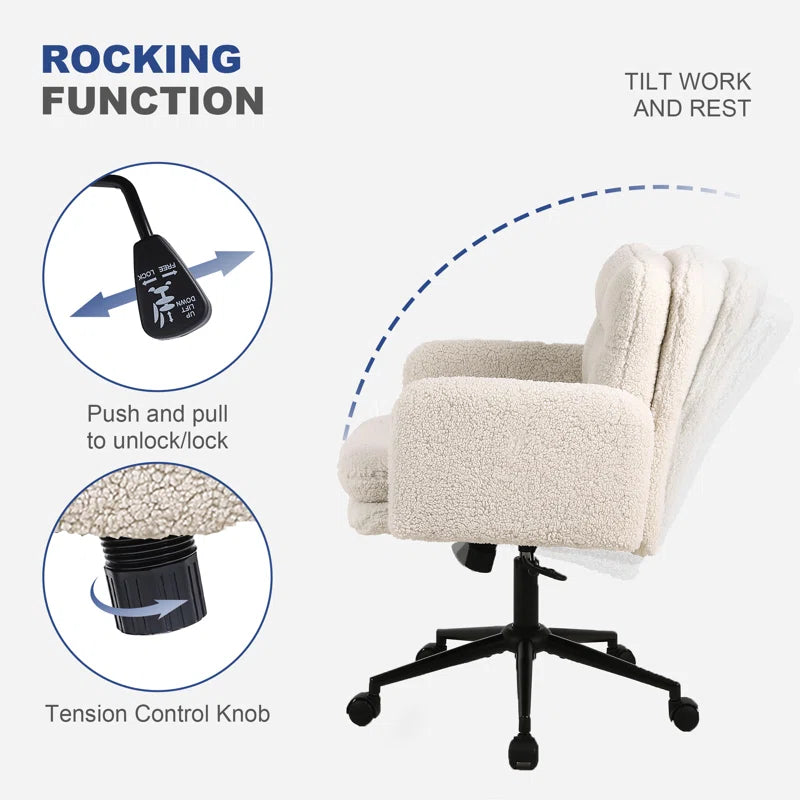 Jaythan Upholstered Office Chair Desk Chair Home Office Task Chair with Armrest