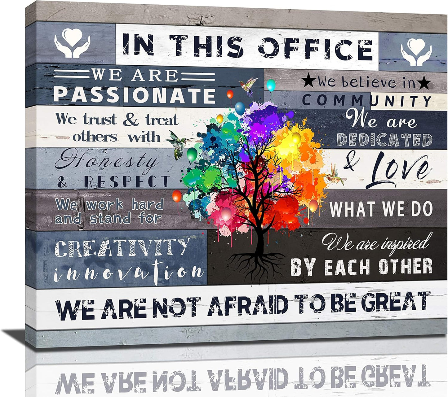 Inspirational Wall Art for Office Motivational Canvas Decor in This Office We Are Poster Quotes Office Wall Decor Rustic Canvas Print Framed for Office Positive Quotes Gifts, 24X20 Inch