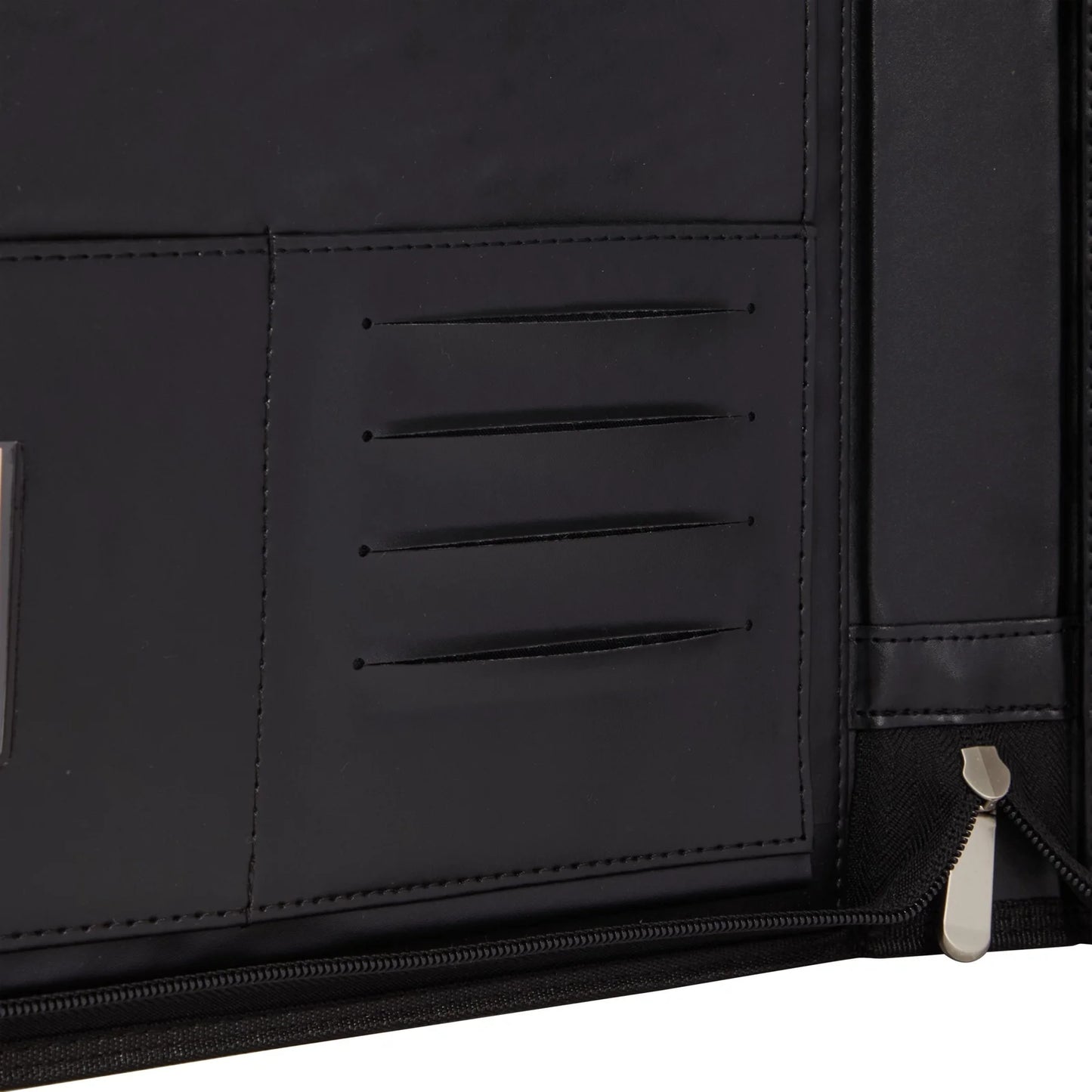 7-Ring Business Check Binder with Zipper for Checkbooks Organization, Rose Gold Zippered Portfolio Organizer, Professional PU Leather Folder Holder for Documents, Cards (15X12 In)