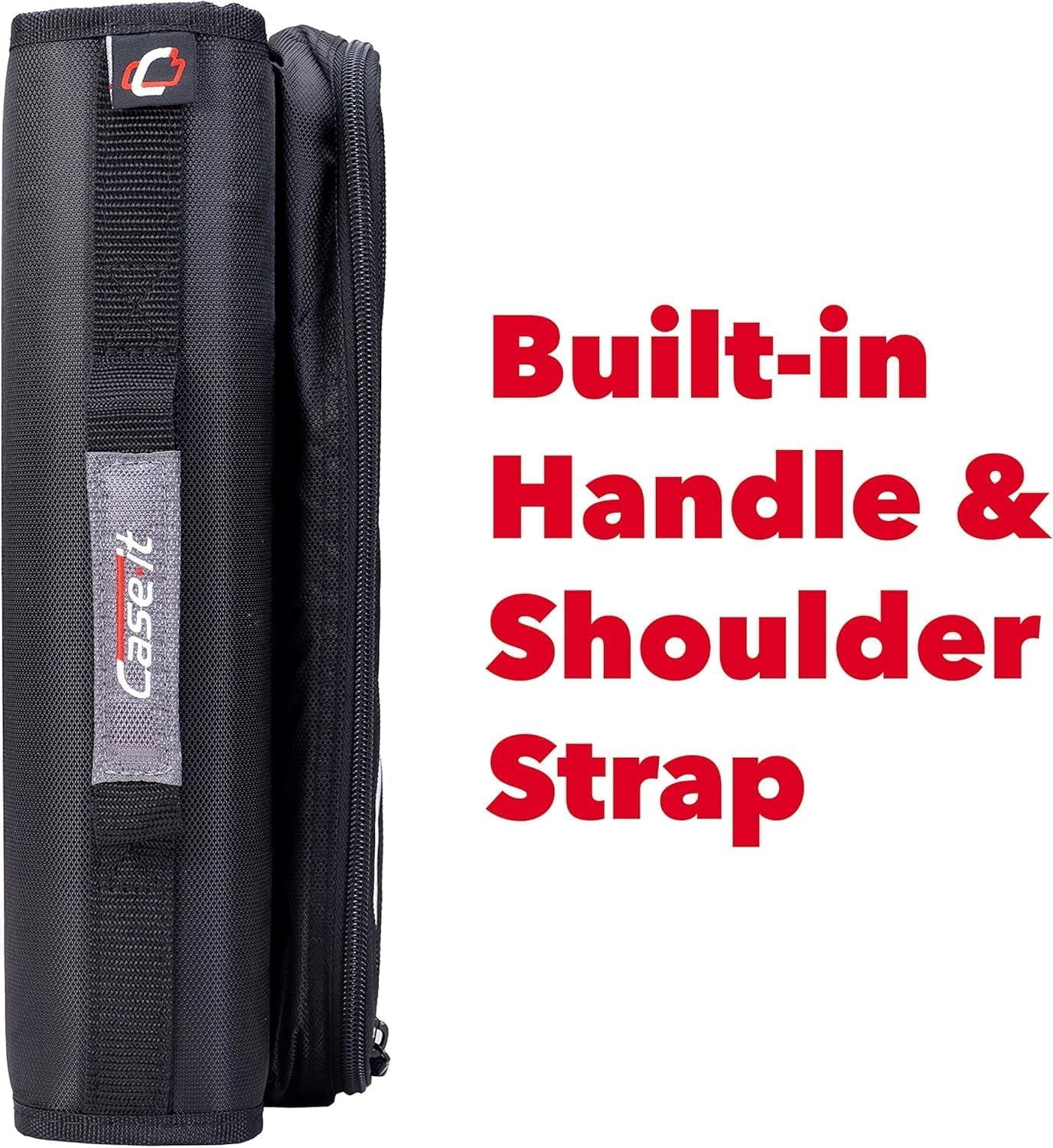 the Universal Zipper Binder - 2 Inch O-Rings - Padded Pocket That Holds up to 13 Inch Laptop/Tablet - Multiple Pockets - 400 Page Capacity - Comes with Shoulder Strap - Jet Black LT-007