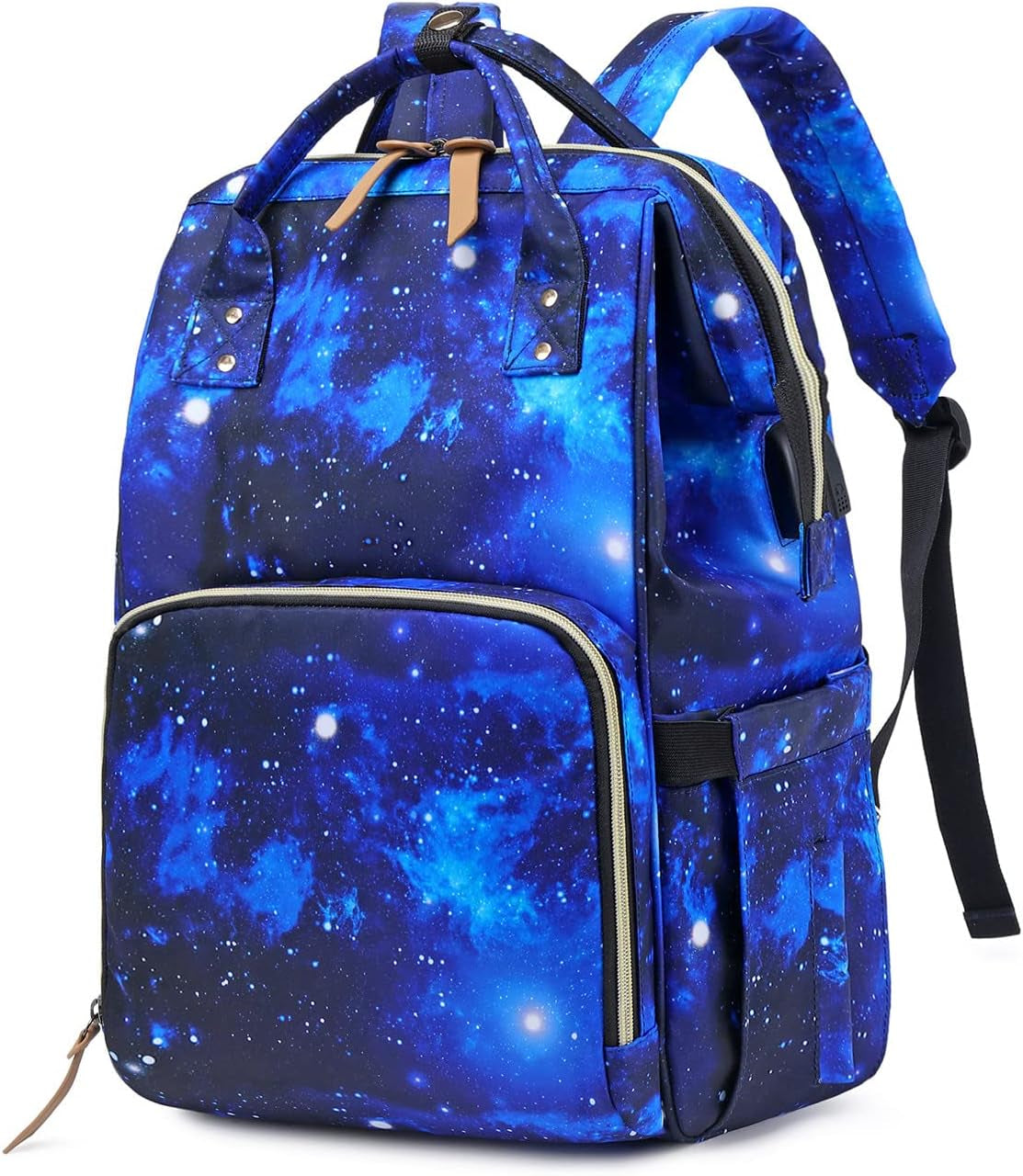 Diaper Bag Backpack, Baby Nappy Changing Bags Multifunction Waterproof Travel Back Pack for Moms Dads, Blue Galaxy