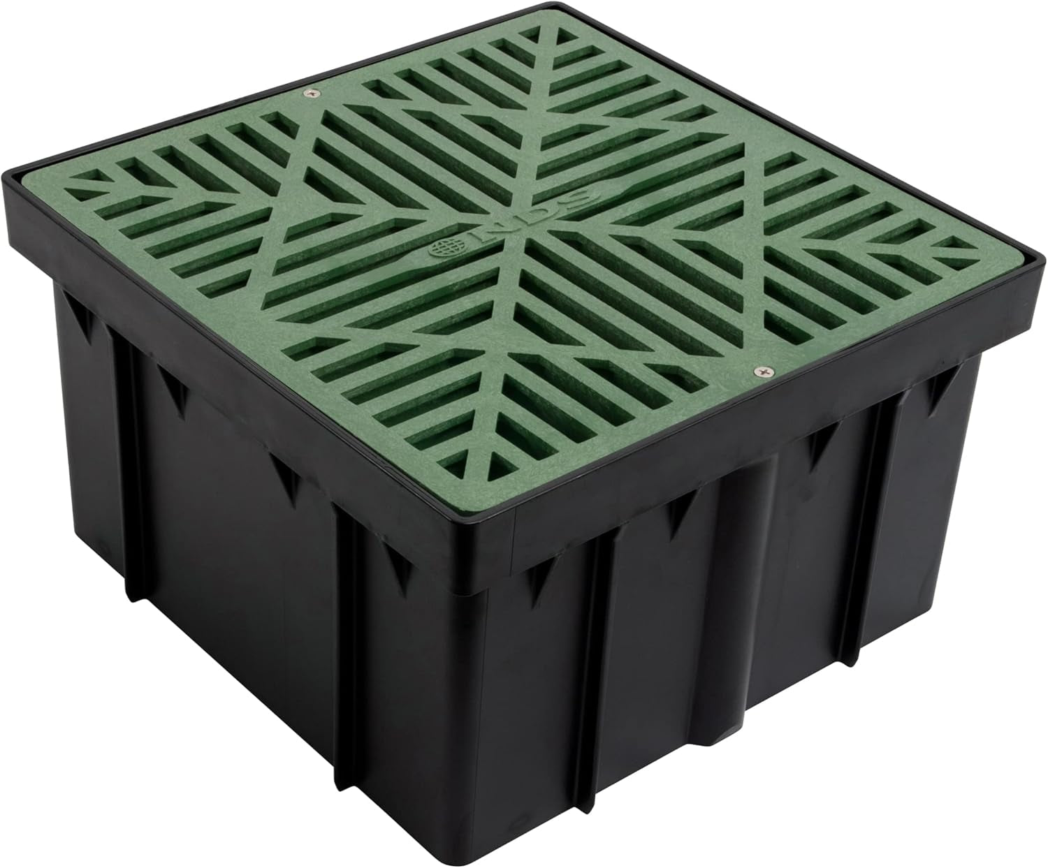 1216 Catch Basin Riser for 12 Inch Square Catch Basin Drain and 12 Inch Low-Profile Adapter Drain, Black