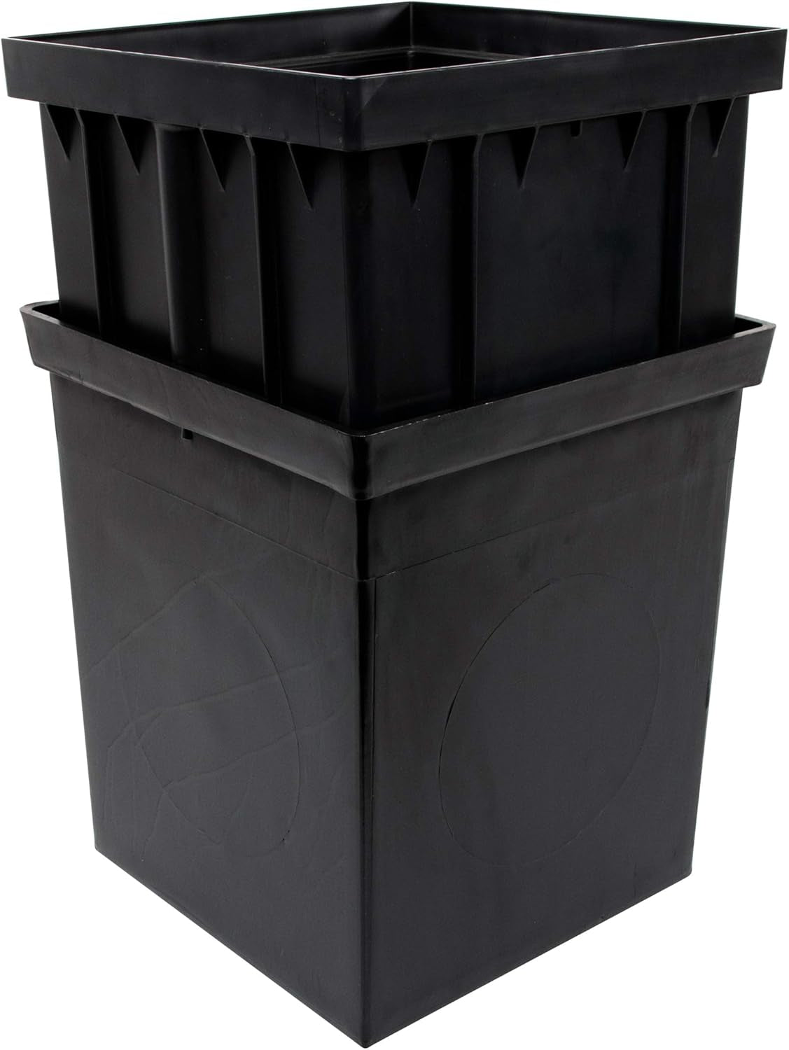1216 Catch Basin Riser for 12 Inch Square Catch Basin Drain and 12 Inch Low-Profile Adapter Drain, Black