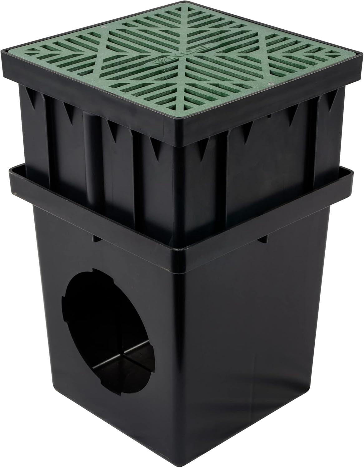1216 Catch Basin Riser for 12 Inch Square Catch Basin Drain and 12 Inch Low-Profile Adapter Drain, Black