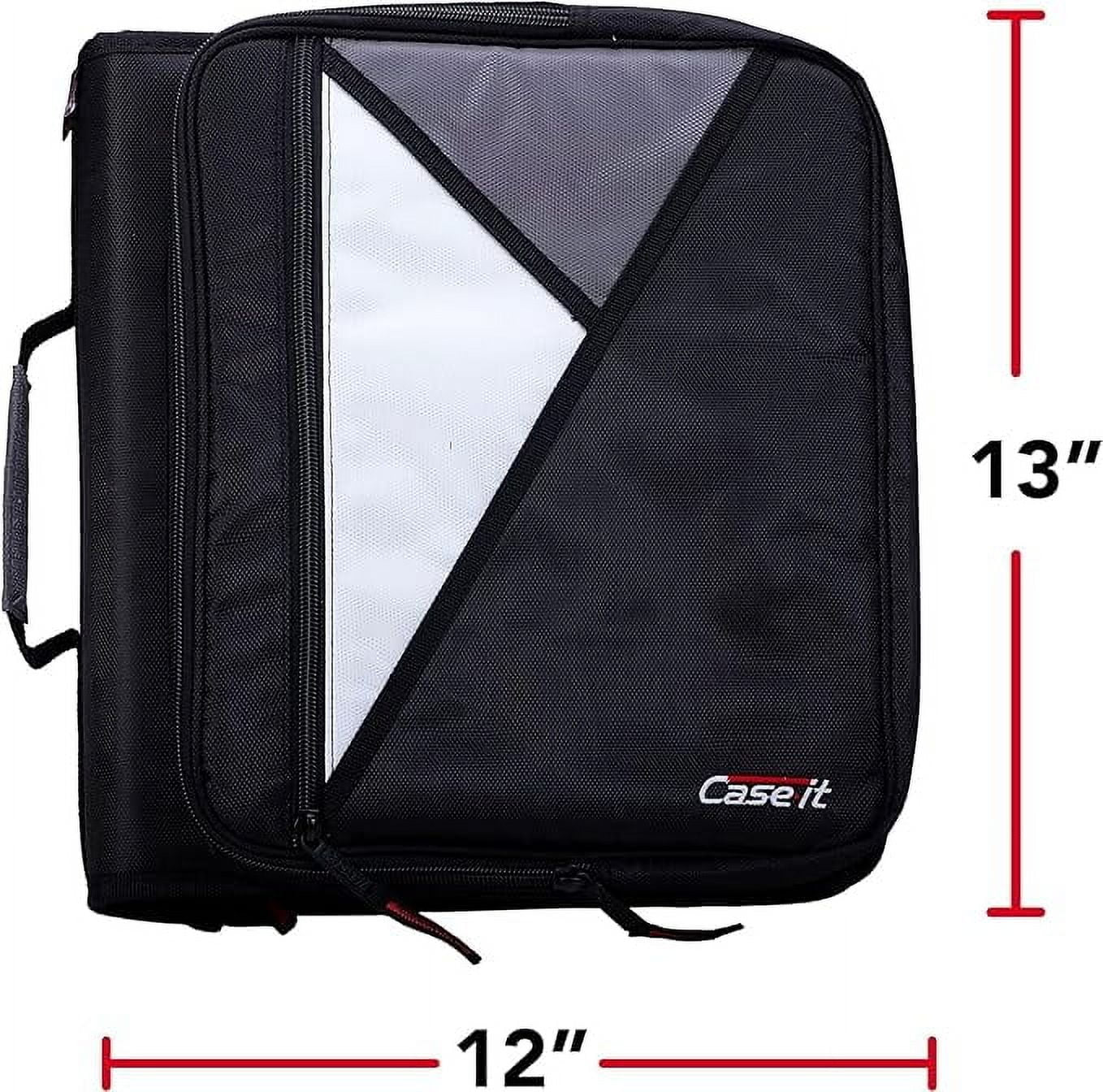 the Universal Zipper Binder - 2 Inch O-Rings - Padded Pocket That Holds up to 13 Inch Laptop/Tablet - Multiple Pockets - 400 Page Capacity - Comes with Shoulder Strap - Jet Black LT-007