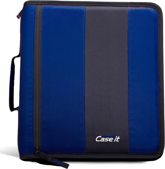 the Classic Zipper Binder - 2 Inch O-Rings - Multiple Pockets - 350 Sheet Capacity - Comes with Shoulder Strap - Midnight Blue D-251