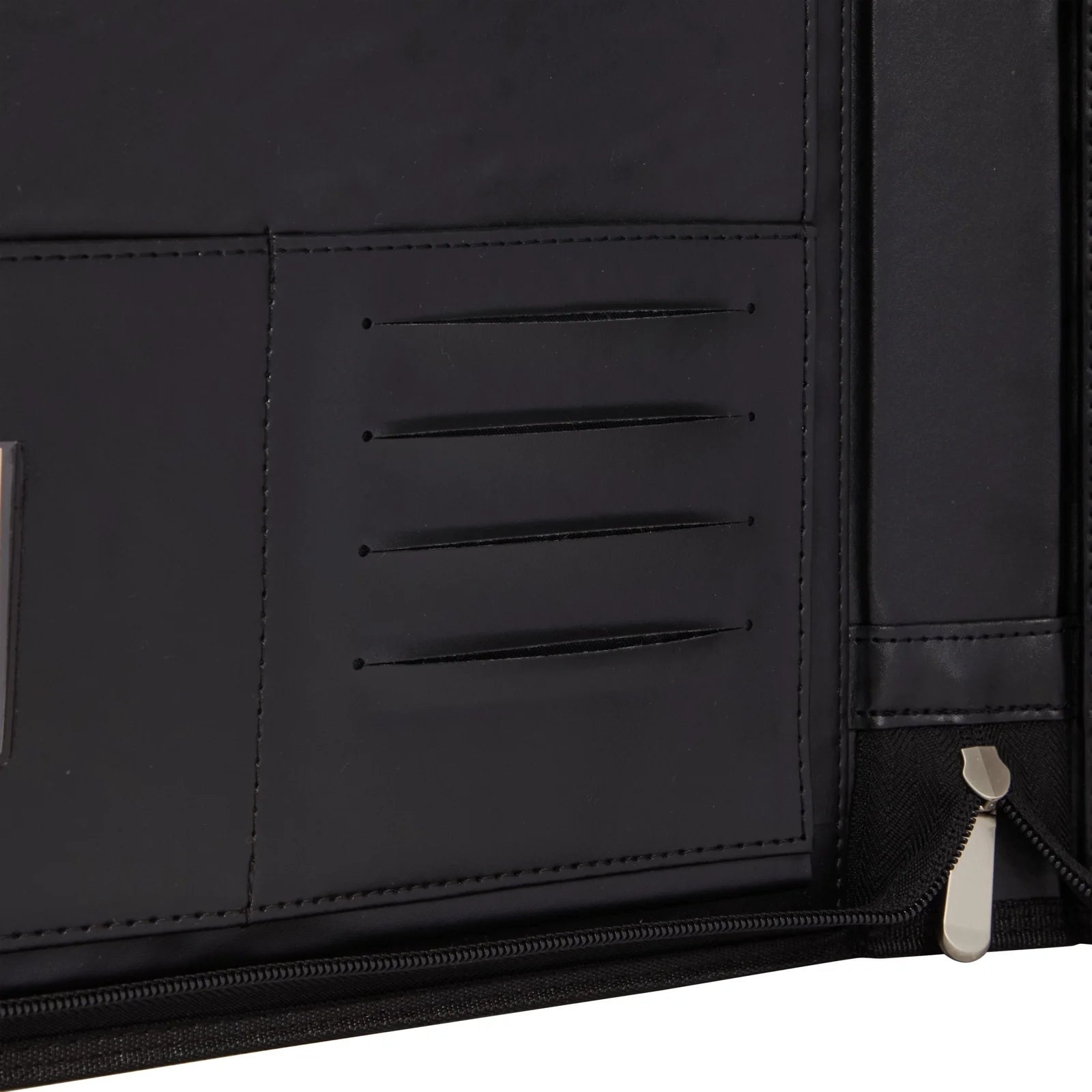 7-Ring Business Check Binder with Zipper for Checkbooks Organization, Rose Gold Zippered Portfolio Organizer, Professional PU Leather Folder Holder for Documents, Cards (15X12 In)
