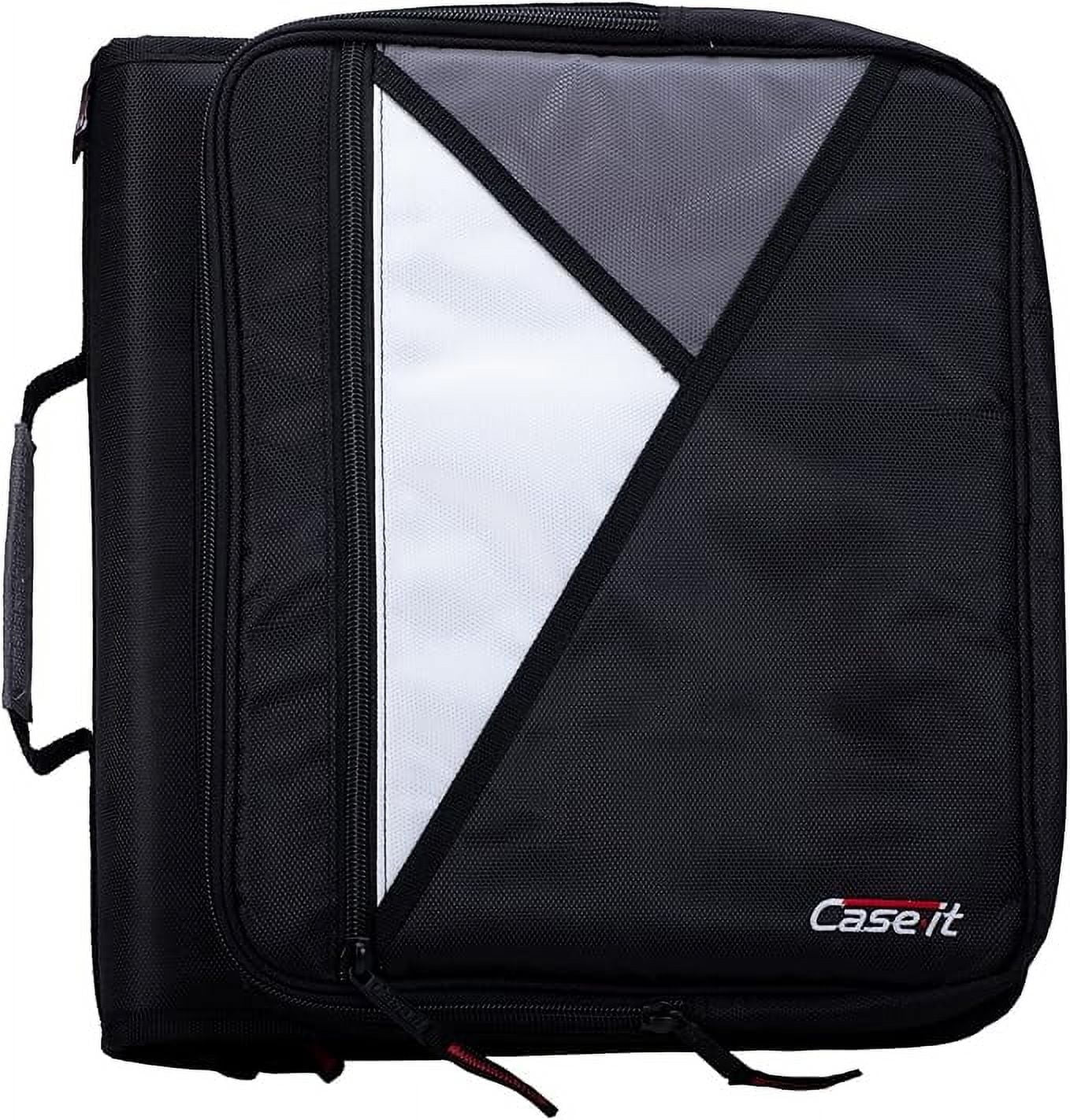 the Universal Zipper Binder - 2 Inch O-Rings - Padded Pocket That Holds up to 13 Inch Laptop/Tablet - Multiple Pockets - 400 Page Capacity - Comes with Shoulder Strap - Jet Black LT-007