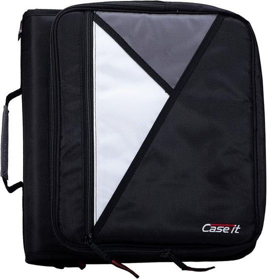 the Universal Zipper Binder - 2 Inch O-Rings - Padded Pocket That Holds up to 13 Inch Laptop/Tablet - Multiple Pockets - 400 Page Capacity - Comes with Shoulder Strap - Jet Black LT-007